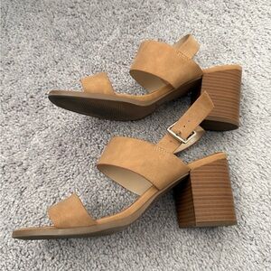 Tan heeled sandals
